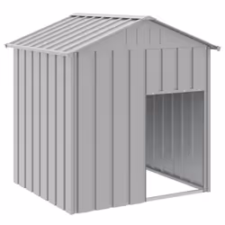 vidaXL Dog House with Roof Dog Cage Pet House Dog Kennel Galvanised Steel - light grey - Additional view 2