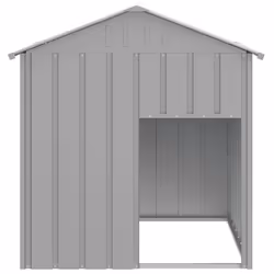 vidaXL Dog House with Roof Dog Cage Pet House Dog Kennel Galvanised Steel - light grey - Additional view 3