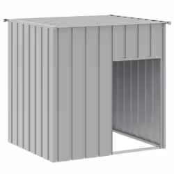 vidaXL Dog House Dog Kennel with Roof Dog Cage Anthracite Galvanised Steel - light grey