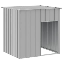 vidaXL Dog House Dog Kennel with Roof Dog Cage Anthracite Galvanised Steel - light grey