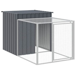 vidaXL Chicken Cage Chicken Run Coop with Run Anthracite Galvanised Steel - anthracite, 110 x 201 x 110 cm