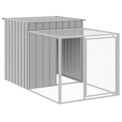 vidaXL Chicken Cage Chicken Run Coop with Run Anthracite Galvanised Steel - light grey, 110 x 201 x 110 cm