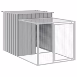 vidaXL Chicken Cage Chicken Run Coop with Run Anthracite Galvanised Steel - light grey, 110 x 201 x 110 cm - Additional view 4