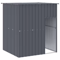 vidaXL Dog House Dog Kennel with Roof Dog Cage Light Grey Galvanised Steel - anthracite