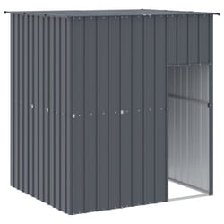 vidaXL Dog House Dog Kennel with Roof Dog Cage Light Grey Galvanised Steel - anthracite