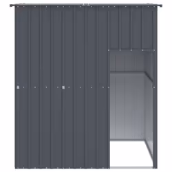 vidaXL Dog House Dog Kennel with Roof Dog Cage Light Grey Galvanised Steel - anthracite