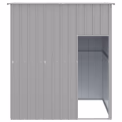 vidaXL Dog House Dog Kennel with Roof Dog Cage Light Grey Galvanised Steel - light grey