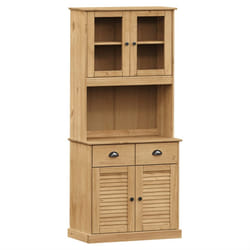 vidaXL Highboard Sideboard Side Cabinet Storage Cabinet VIGO Solid Wood Pine - brown