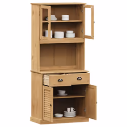 vidaXL Highboard Sideboard Side Cabinet Storage Cabinet VIGO Solid Wood Pine - brown - Additional view 2