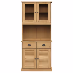 vidaXL Highboard Sideboard Side Cabinet Storage Cabinet VIGO Solid Wood Pine - brown - Additional view 4