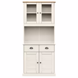 vidaXL Highboard Sideboard Side Cabinet Storage Cabinet VIGO Solid Wood Pine - white, with 2 doors - Additional view 4