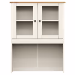 vidaXL Highboard Sideboard Side Cabinet Storage Cabinet VIGO Solid Wood Pine - white, with 2 doors - Additional view 8