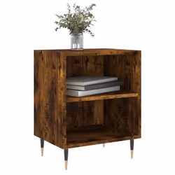 vidaXL Bedside Cabinet Bedside Table Nightstand Sonoma Oak Engineered Wood - smoked oak, 2 pcs