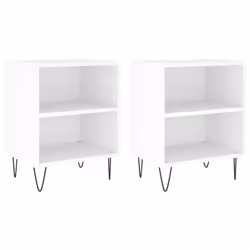 VidaXL 826781, White, Iron, Wood, 400 mm, 300 mm, 500 mm, 2 pc(s)