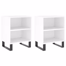 VidaXL 826797, White, Iron, Wood, 400 mm, 300 mm, 500 mm, 2 pc(s)