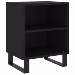 vidaXL Bedside Cabinet Bed Table Nightstand Side Table Black Engineered Wood - black, 1 pcs