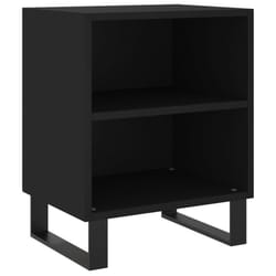 vidaXL Bedside Cabinet Bed Table Nightstand Side Table Black Engineered Wood - black, 1 pcs
