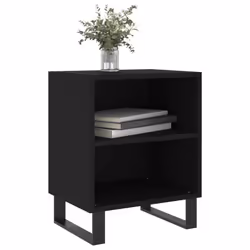 vidaXL Bedside Cabinet Bed Table Nightstand Side Table Black Engineered Wood - black, 1 pcs