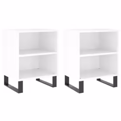 VidaXL 826801, White, Iron, Wood, 400 mm, 300 mm, 500 mm, 2 pc(s)