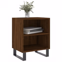 vidaXL Bedside Cabinet Bed Table Nightstand Side Table Black Engineered Wood - brown oak, 2 pcs - Additional view 2