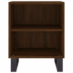 vidaXL Bedside Cabinet Bed Table Nightstand Side Table Black Engineered Wood - brown oak, 2 pcs - Additional view 4