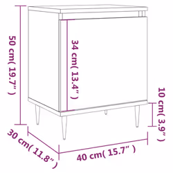 vidaXL Bedside Cabinets Bedside Table Nightstand 2 pcs White Engineered Wood - white, 2 pcs - Additional view 3