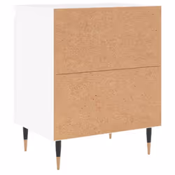 vidaXL Bedside Cabinets Bedside Table Nightstand 2 pcs White Engineered Wood - white, 2 pcs - Additional view 7