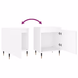 vidaXL Bedside Cabinets Bedside Table Nightstand 2 pcs White Engineered Wood - white, 2 pcs - Additional view 8