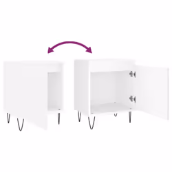 vidaXL Bedside Cabinets Bedside Table 2 pcs High Gloss White Engineered Wood - white, 2 pcs - Additional view 8