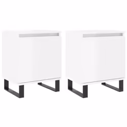 VidaXL 826849, White, Iron, Wood, 400 mm, 300 mm, 500 mm, 2 pc(s)