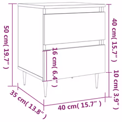 vidaXL Bedside Cabinets Side Table Bedstand 2 pcs Grey Sonoma Engineered Wood - white, 1 pcs - Additional view 3