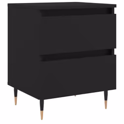vidaXL Bedside Cabinets Side Table Bedstand 2 pcs Grey Sonoma Engineered Wood - black, 1 pcs