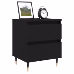 vidaXL Bedside Cabinets Side Table Bedstand 2 pcs Grey Sonoma Engineered Wood - black, 1 pcs