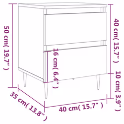 vidaXL Bedside Cabinets Side Table Bedstand 2 pcs Grey Sonoma Engineered Wood - black, 1 pcs