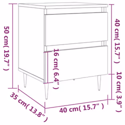 vidaXL Bedside Cabinets Side Table Bedstand 2 pcs Grey Sonoma Engineered Wood - grey sonoma, 1 pcs - Additional view 3