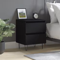 VidaXL 826878 nightstand/bedside table Black