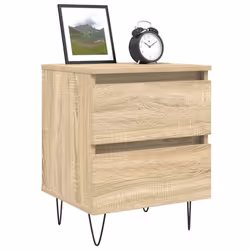 vidaXL Bedside Cabinets Side Table Nightstand 2 pcs Sonoma Oak Engineered Wood - sonoma oak, 1 pcs