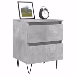 vidaXL Bedside Cabinets Side Table Nightstand 2 pcs Sonoma Oak Engineered Wood - concrete grey, 2 pcs - Additional view 2