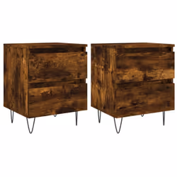 vidaXL Bedside Cabinets Side Table Nightstand 2 pcs Sonoma Oak Engineered Wood - smoked oak, 2 pcs