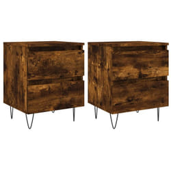 vidaXL Bedside Cabinets Side Table Nightstand 2 pcs Sonoma Oak Engineered Wood - smoked oak, 2 pcs