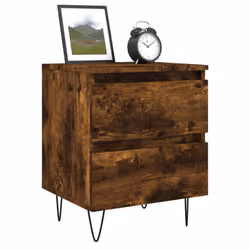 vidaXL Bedside Cabinets Side Table Nightstand 2 pcs Sonoma Oak Engineered Wood - smoked oak, 2 pcs