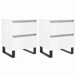 VidaXL 826897, White, Iron, Wood, 400 mm, 350 mm, 500 mm, 2 pc(s)