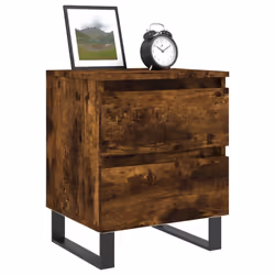 vidaXL Bedside Cabinets Side Table Nightstand 2 pcs Sonoma Oak Engineered Wood - smoked oak, 2 pcs - Additional view 2