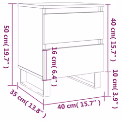 vidaXL Bedside Cabinets Side Table Nightstand 2 pcs Sonoma Oak Engineered Wood - smoked oak, 2 pcs - Additional view 3
