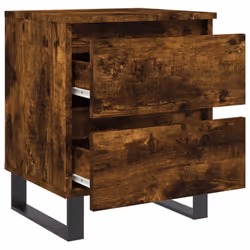 vidaXL Bedside Cabinets Side Table Nightstand 2 pcs Sonoma Oak Engineered Wood - smoked oak, 2 pcs - Additional view 5