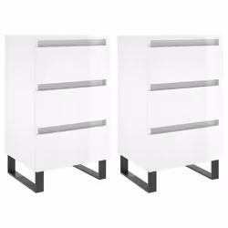 VidaXL 826945, White, Iron, Wood, 400 mm, 350 mm, 690 mm, 2 pc(s)