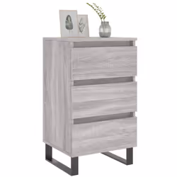 vidaXL Bedside Cabinets Bedside Table Nightstand 2 pcs Black Engineered Wood - grey sonoma, 2 pcs