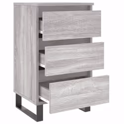 vidaXL Bedside Cabinets Bedside Table Nightstand 2 pcs Black Engineered Wood - grey sonoma, 2 pcs - Additional view 5