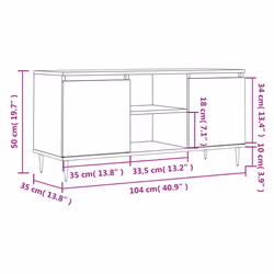 vidaXL TV Cabinet TV Unit Media Cabinet TV Stand Smoked Oak Engineered Wood