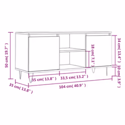 vidaXL TV Cabinet TV Unit Media Cabinet TV Stand Smoked Oak Engineered Wood - Additional view 10